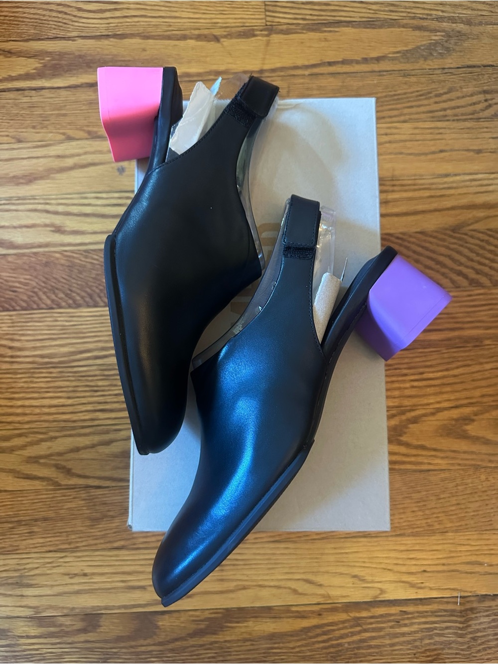 CAMPER Twins Slingback Pumps Mismatched Heels Pink and Purple